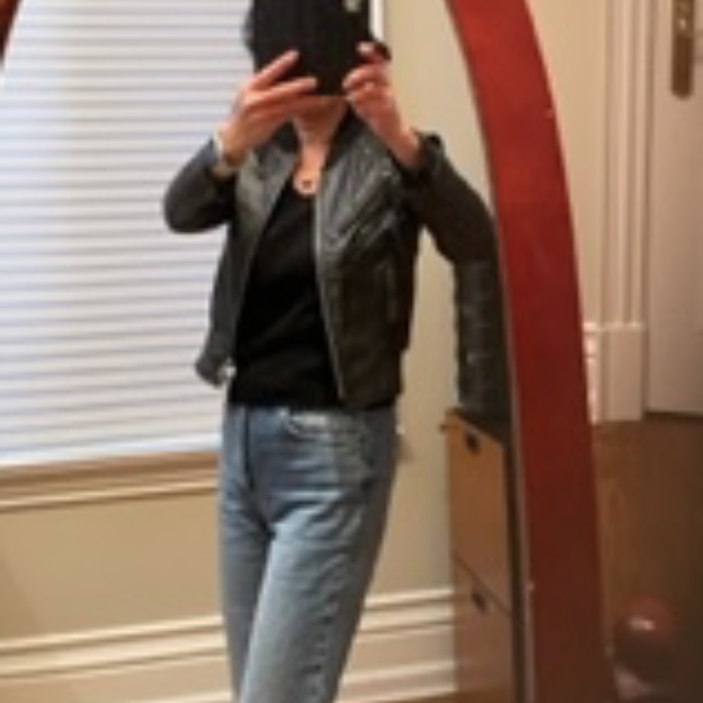 genuine leather bomber jacket